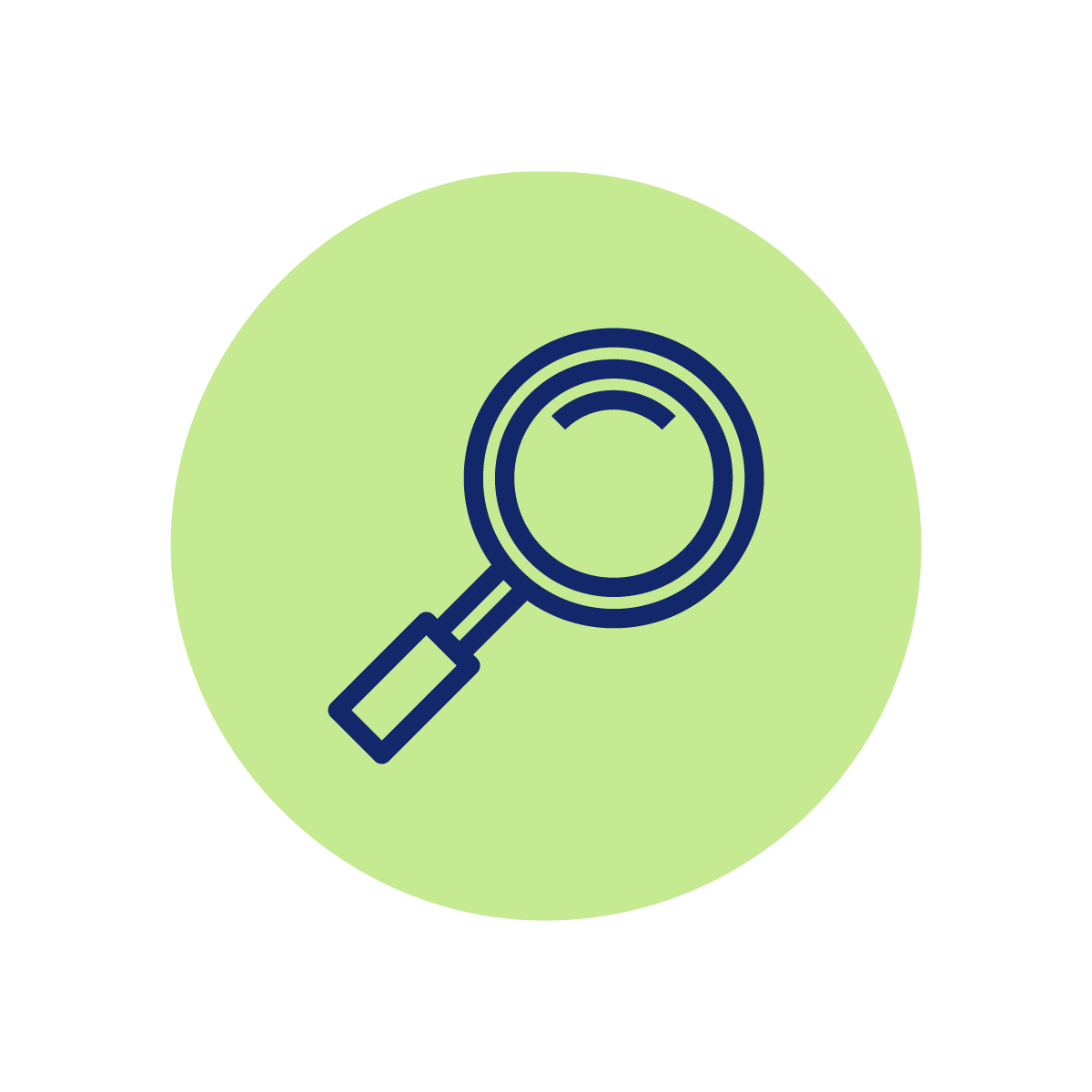 Icono de una lupa con fondo verde