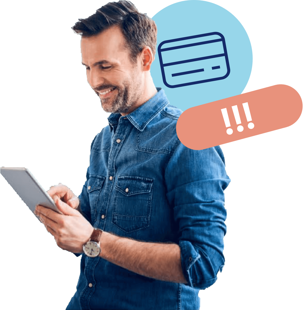 Hombre mirando una tablet