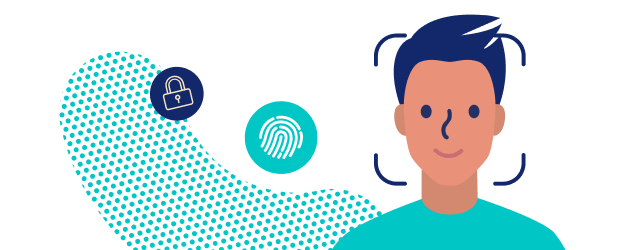 Icono de persona con huella dactilar