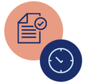 Icono de un documento con un reloj