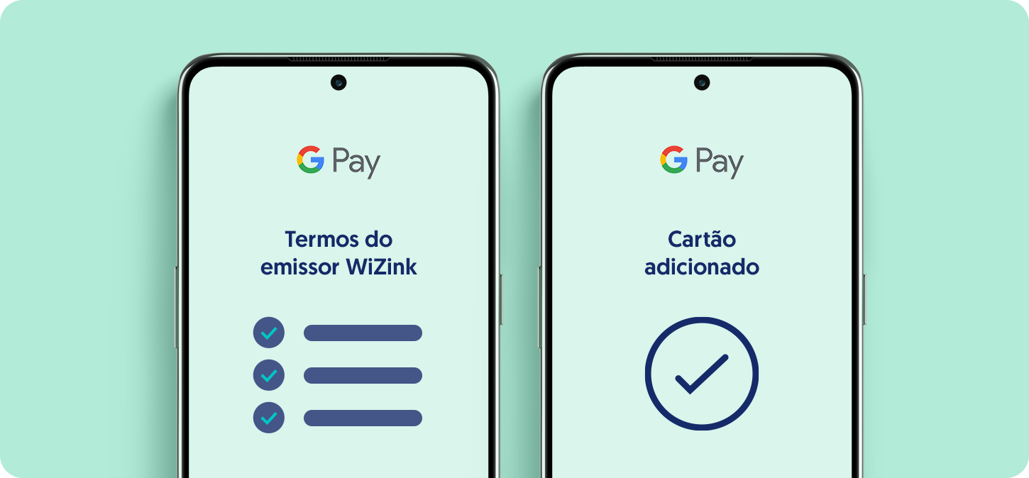 Dos móviles con confirmación de tarjeta añadida