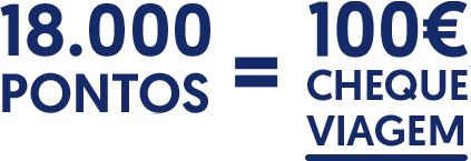 15.000 pontos na 1º transação = 100€ cheque viagem