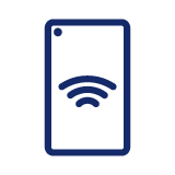 Icono de movil con señal wifi