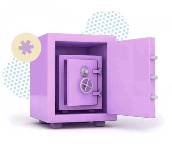 Caja fuerte de color morado